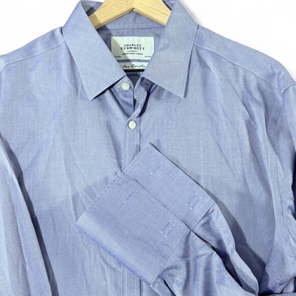 Charles Tyrwhitt Lot 3 Extra Slim French Cuff Non-Iron Dress Shirts Pink 17.5 35 - Picture 8 of 10